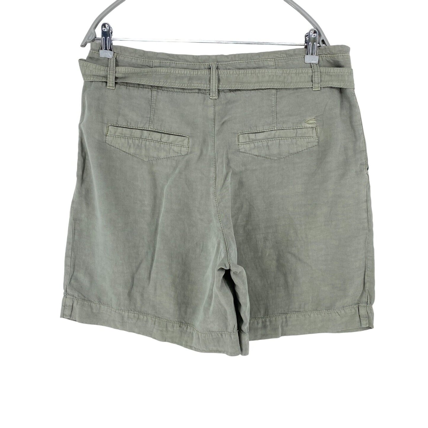 CAMEL ACTIVE Women Grey Relaxed Fit Linen Blend Shorts Size W29