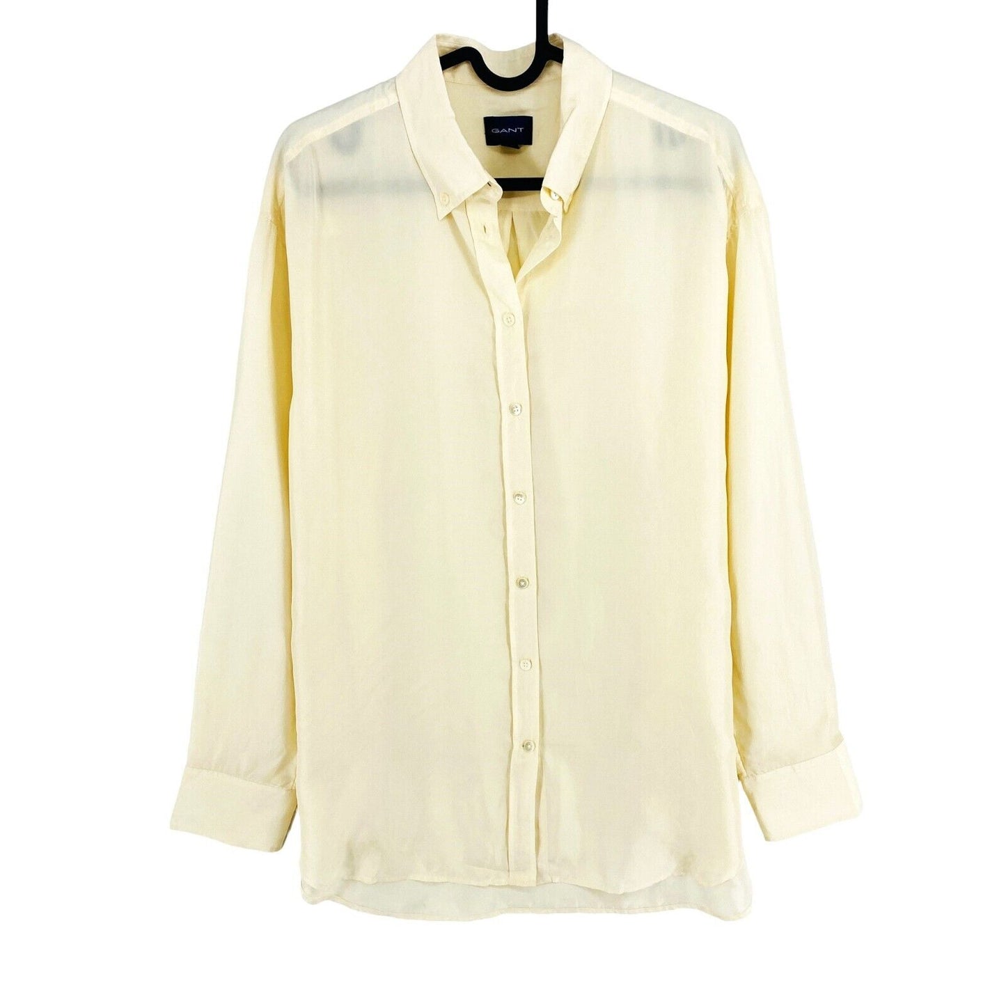 GANT Chemise en soie décontractée beige Taille EU 38 UK 10 US 8