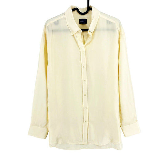 GANT Chemise en soie décontractée beige Taille EU 38 UK 10 US 8