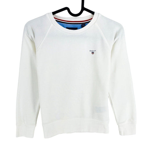 GANT Boys White Original Crew Neck Jumper Sweater Size 9-10 Years 134/140 cm