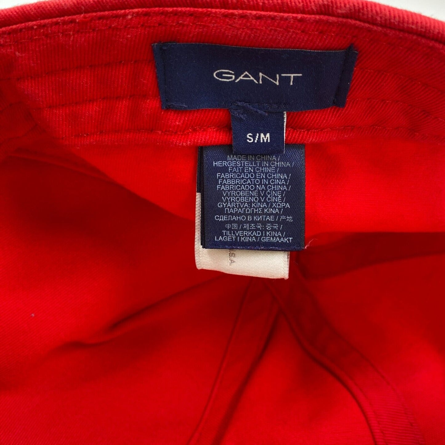 GANT Unisex Adult Red Cotton Logo Baseball Twill Cap Hat Size S / M