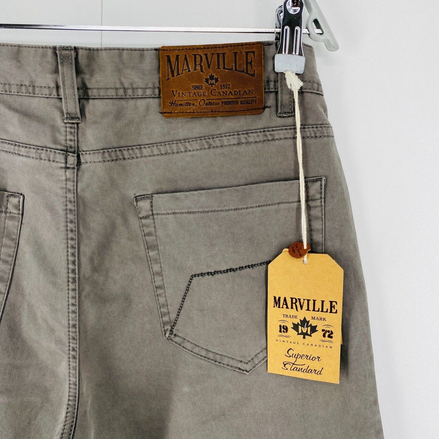 MARVILLE VINTAGE CANADIAN Mens Grey Stretch Slim Fit Jeans W31