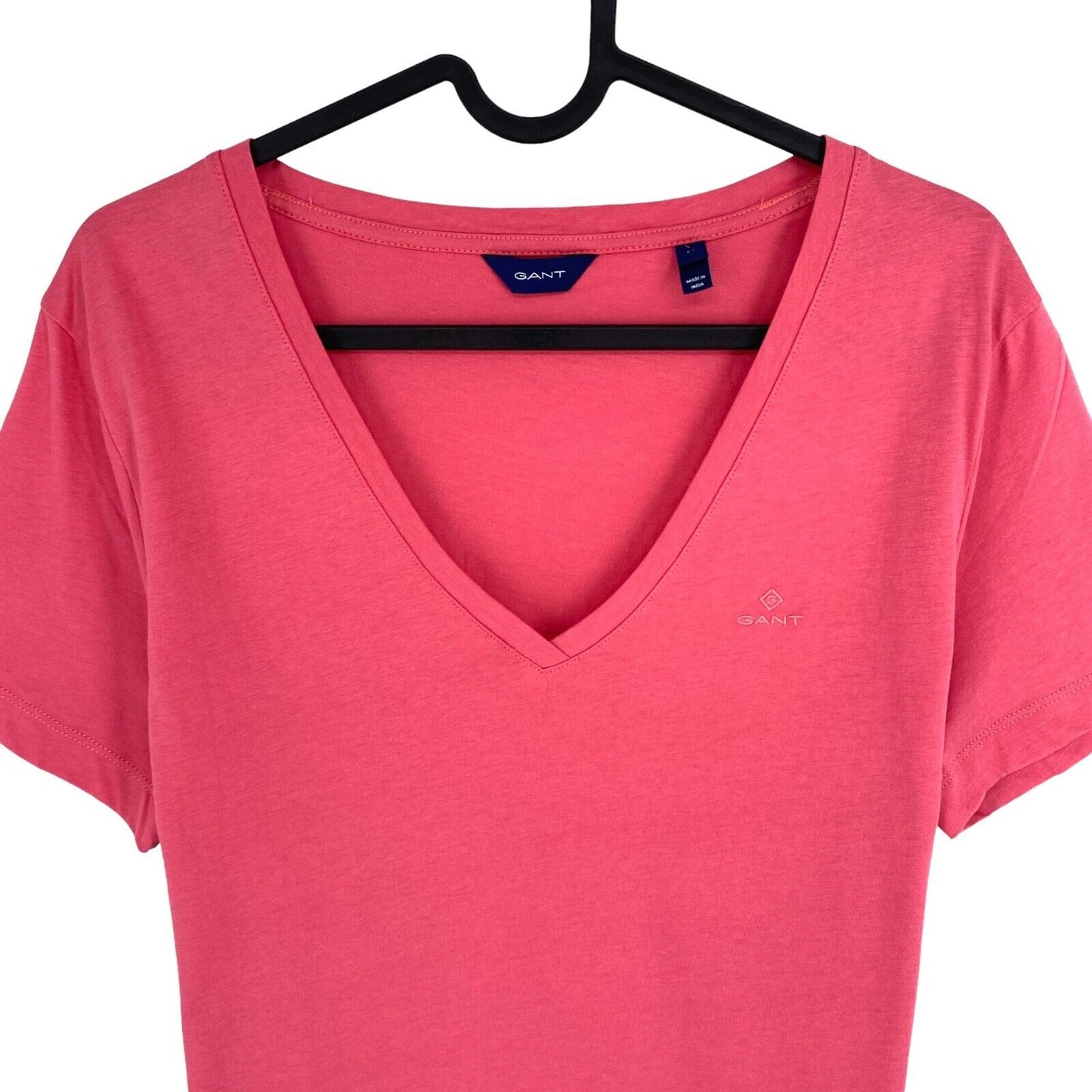 GANT Women Pink Original V Neck Short Sleeves T Shirt Size M