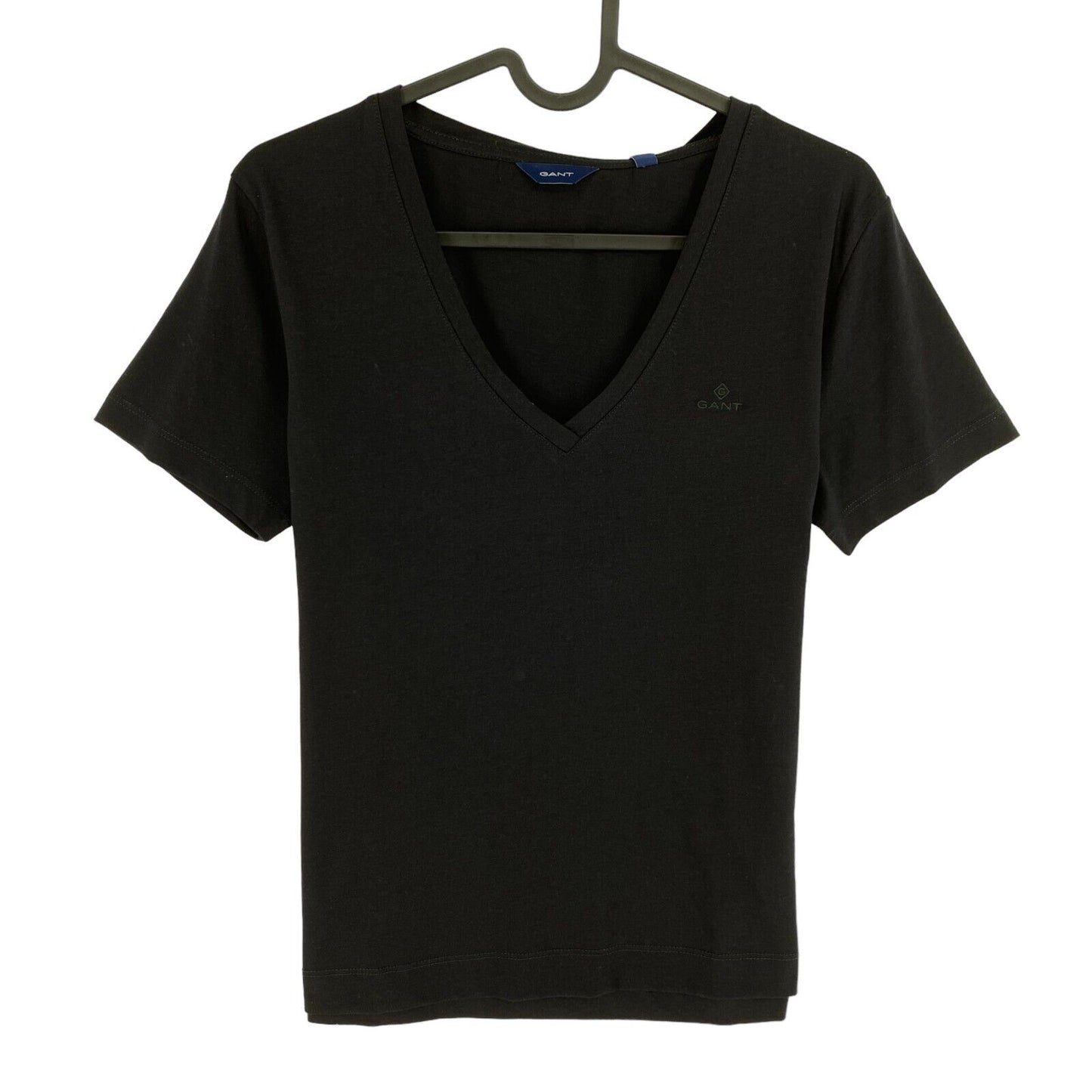 GANT T-Shirt mit V-Ausschnitt, Schwarz, Original, Größe XS