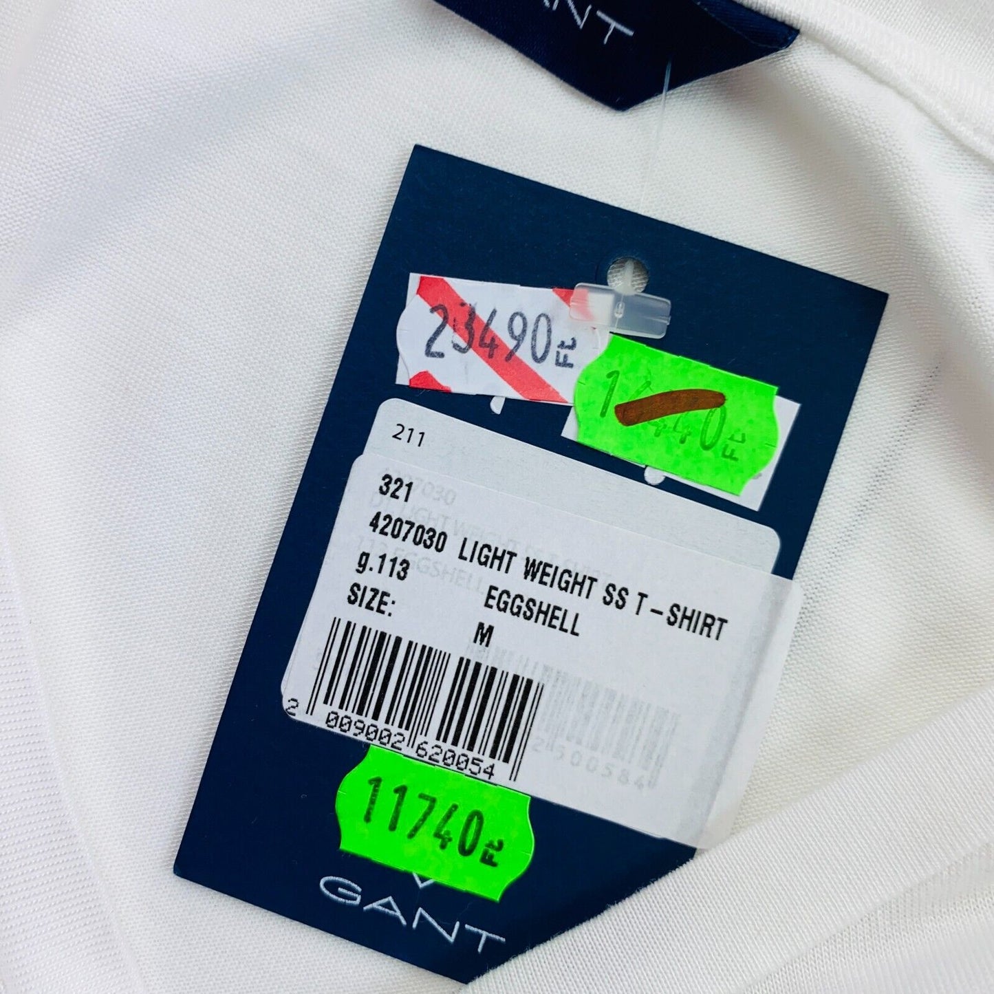 GANT White Lightweight Crew Neck T Shirt Size M