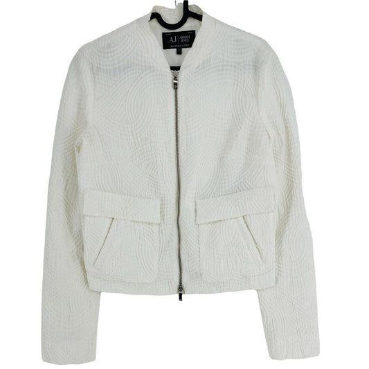 ARMANI JEANS White Quilted Jacket Size EU 44 UK 10 US 8