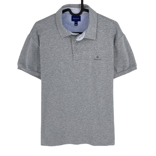 GANT Men Grey Mercerized Short Sleeves Polo Shirt Size M Short