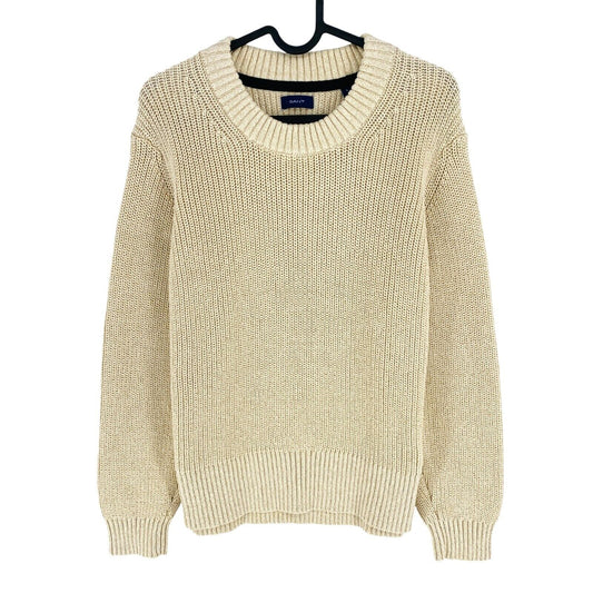 GANT Women Beige Crew Neck Sweater Jumper Size L