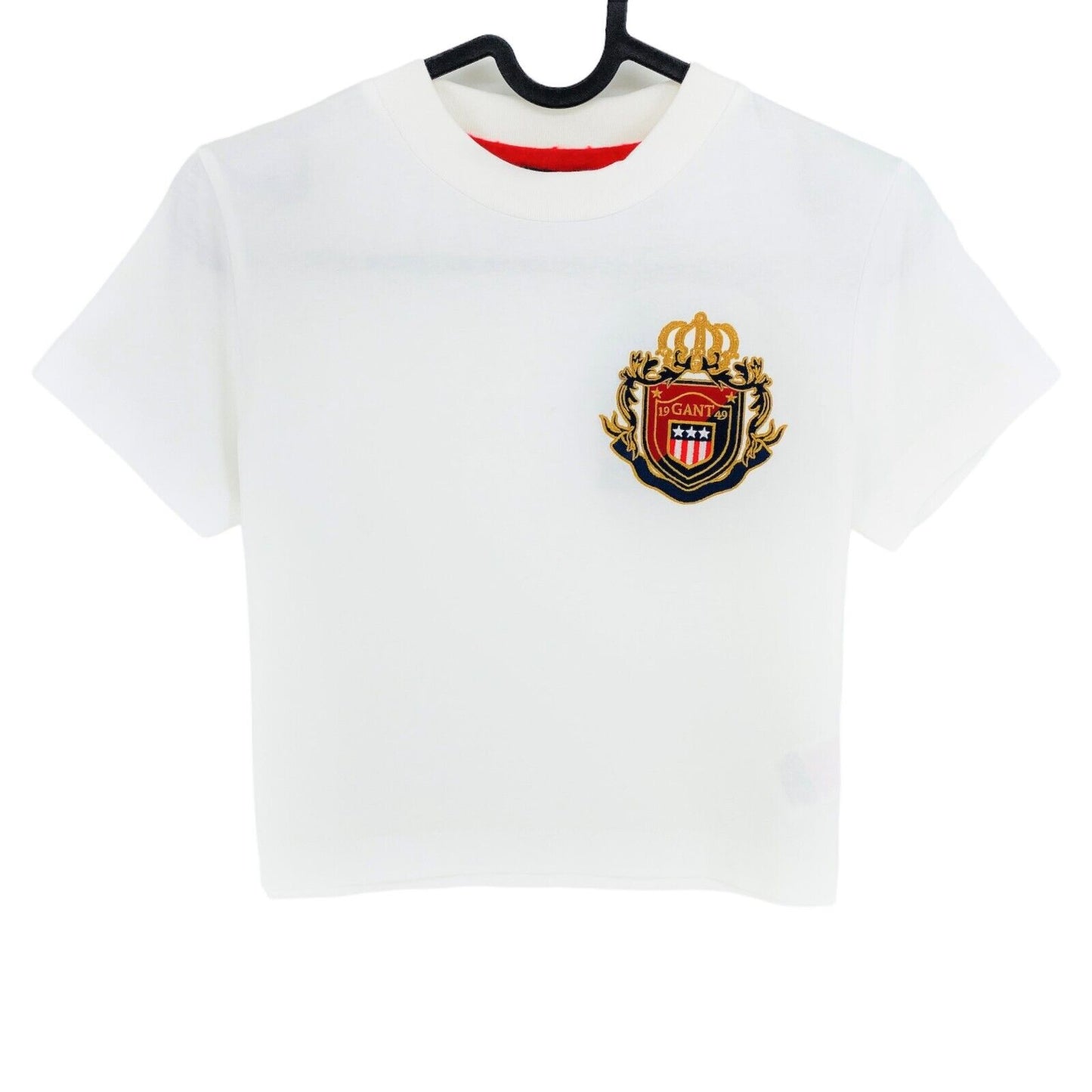 GANT Girls White US Royalty Badge Crew Neck T Shirt Size 9 - 10 Years 134/140 cm