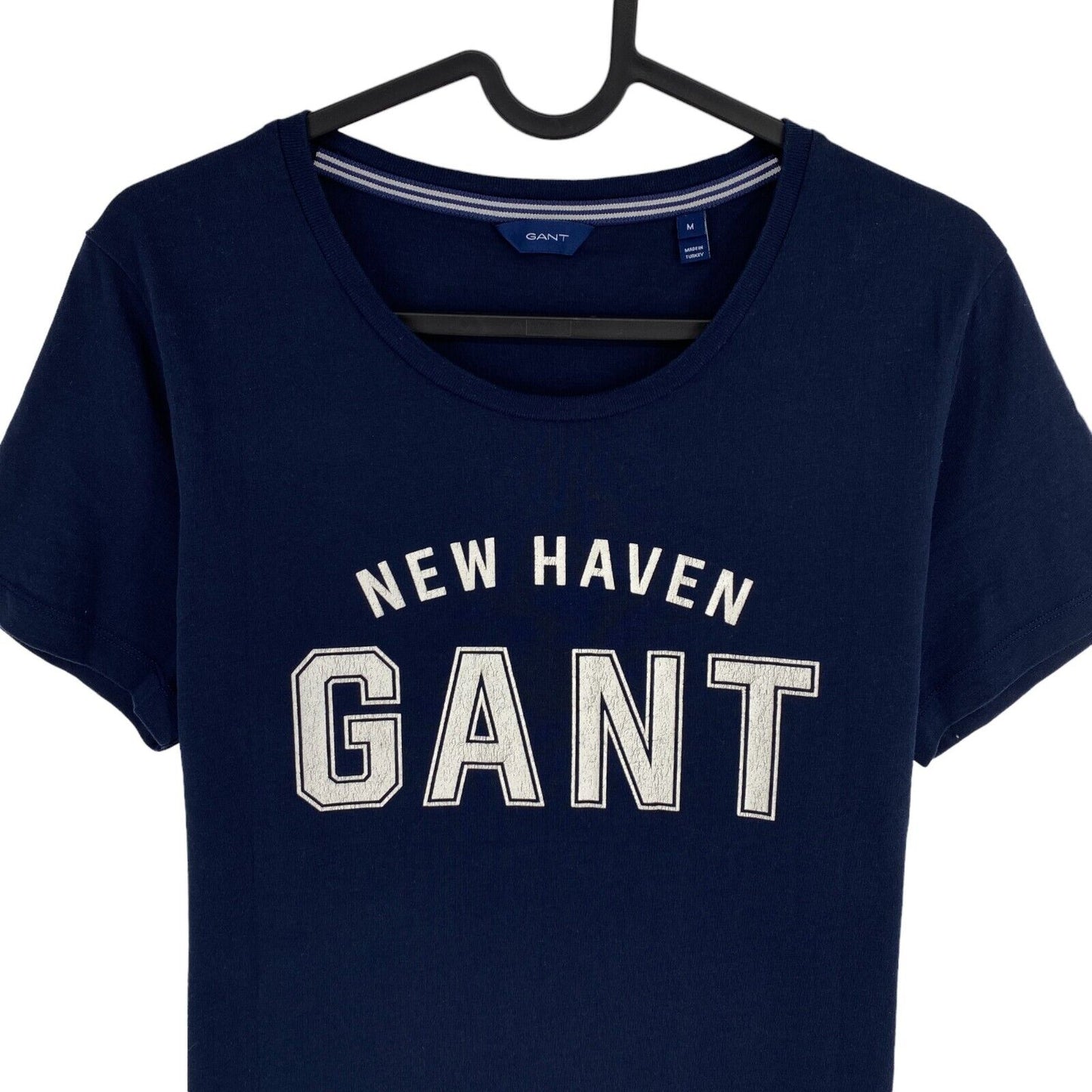 GANT Women Navy Blue Logo Crew Neck Short Sleeves T Shirt Size M