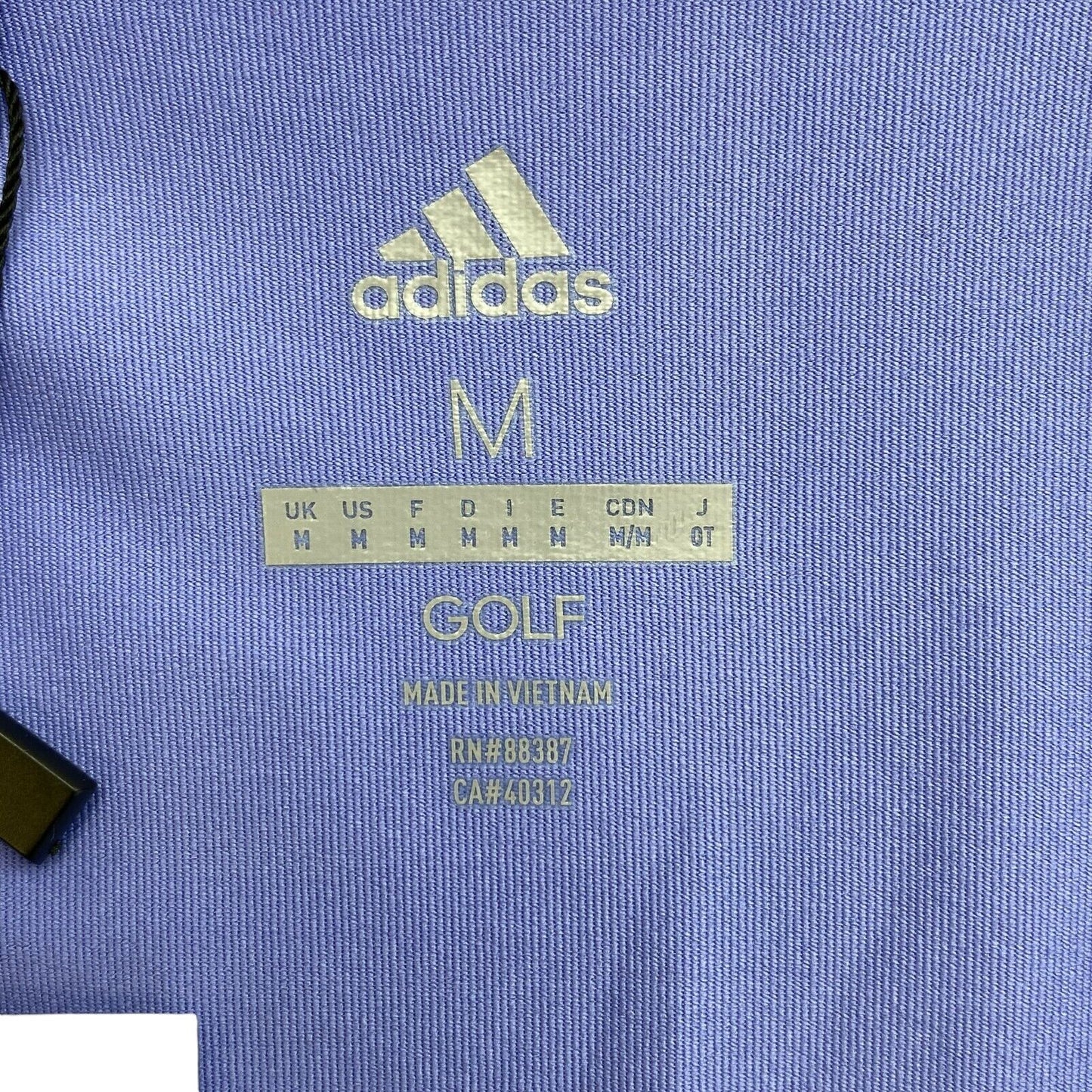 Adidas Golf Purple Novelty Short Sleeves Polo Shirt Size M