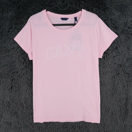 GANT Pink Arch Logo Crew Neck T Shirt Size L