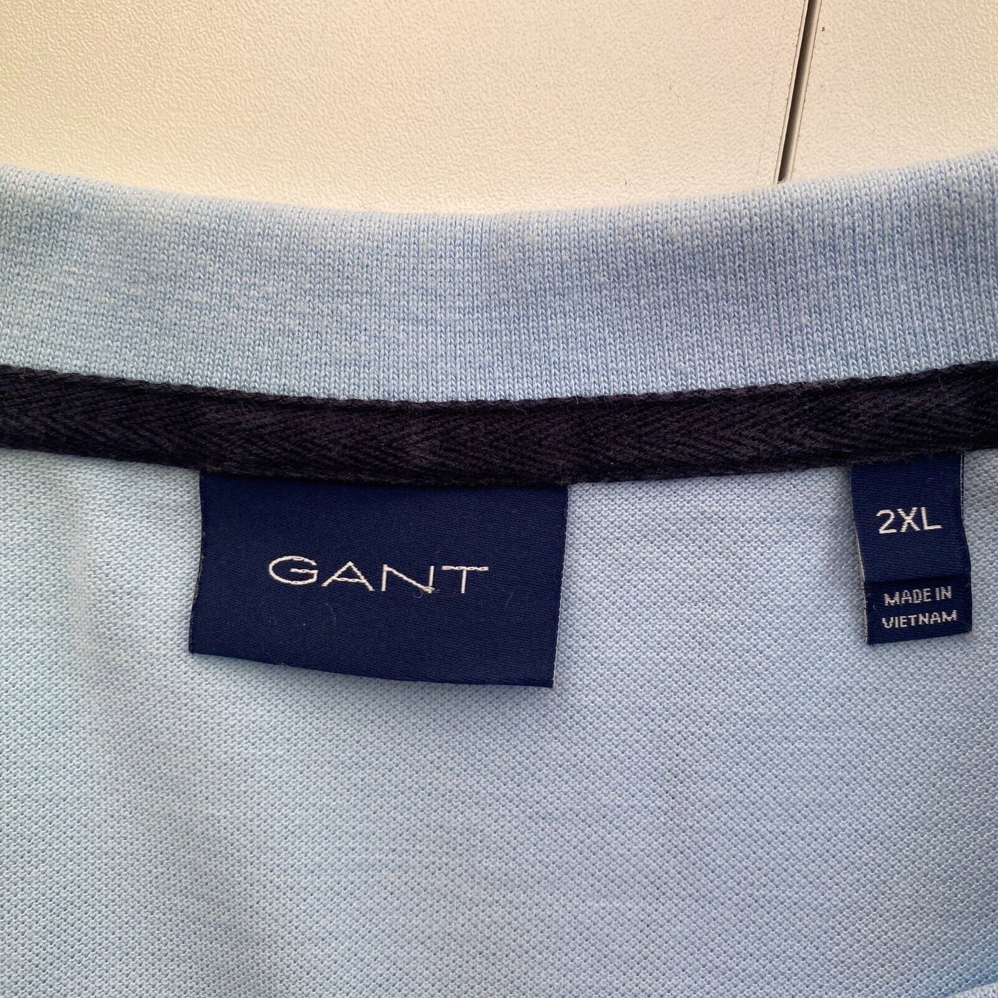 GANT Men Blue Contrast Tipping Rugger Short Sleeves Polo Shirt Size 2XL XXL