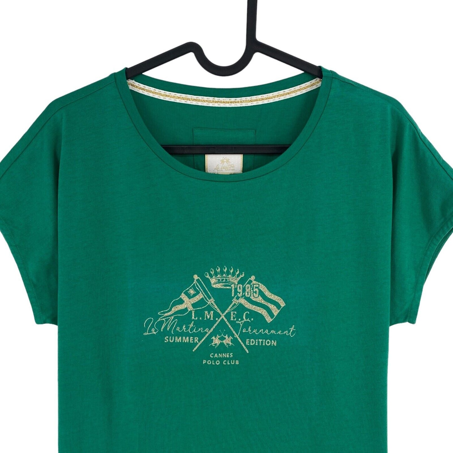 LA MARTINA Dark Green Crew Neck SS T Shirt Top Size  3 / M