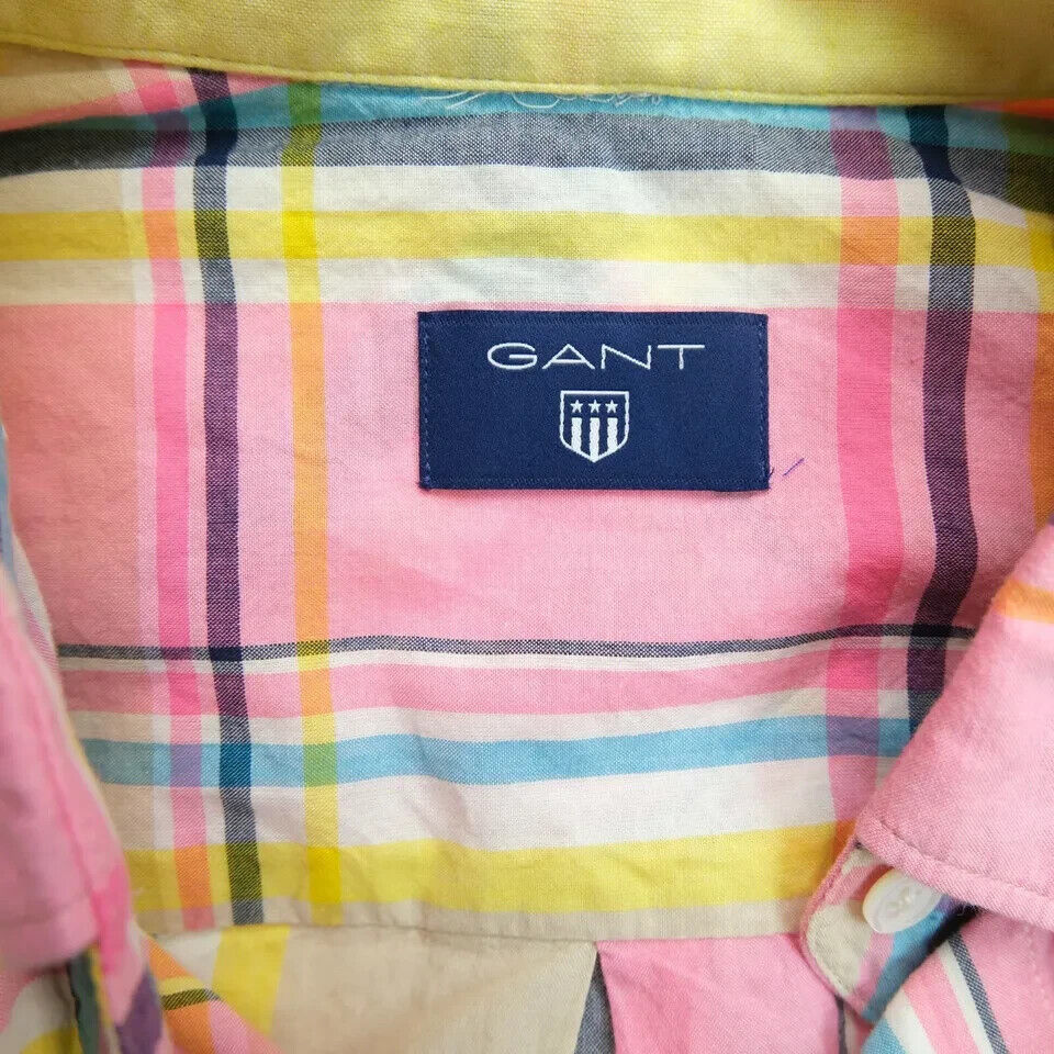 GANT Women Multicoloured Colourful Madras Check Print Shirt Size EU 34 UK 8 US 4