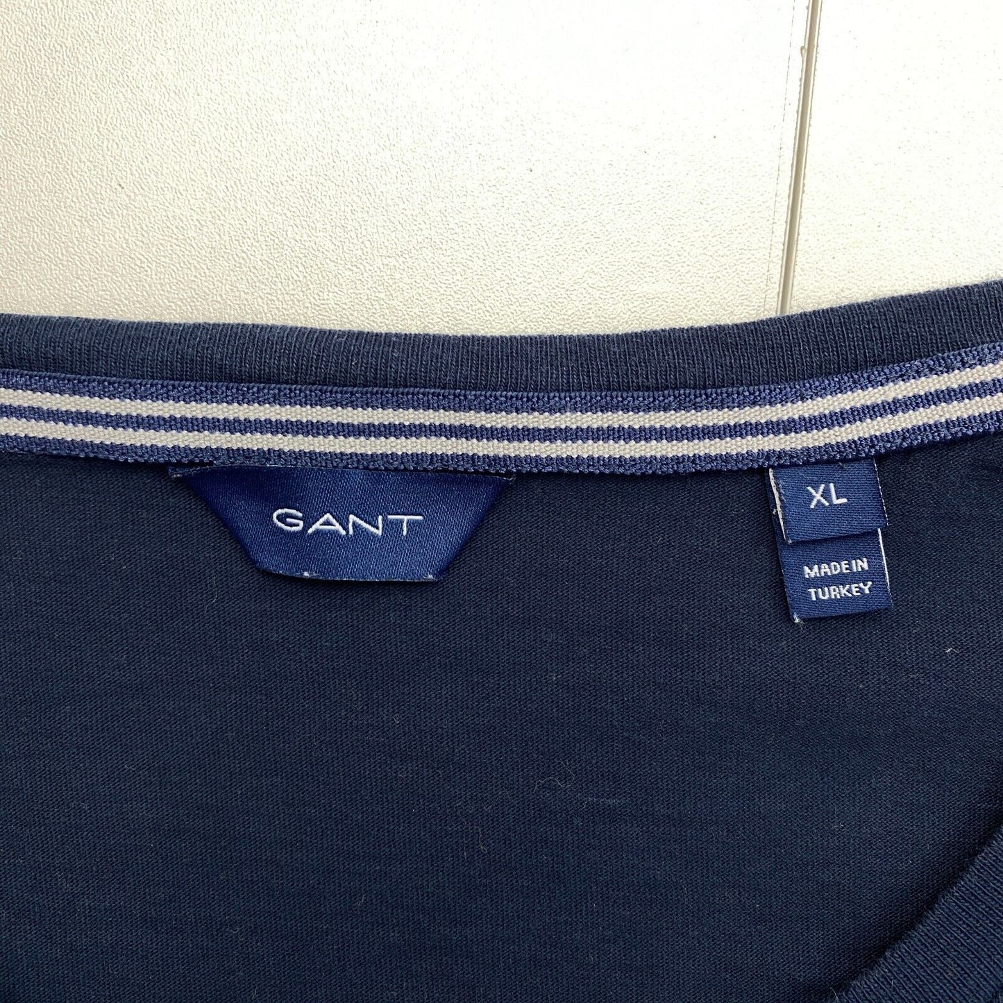 GANT Women Navy Blue Logo Crew Neck Short Sleeve T Shirt Size XL