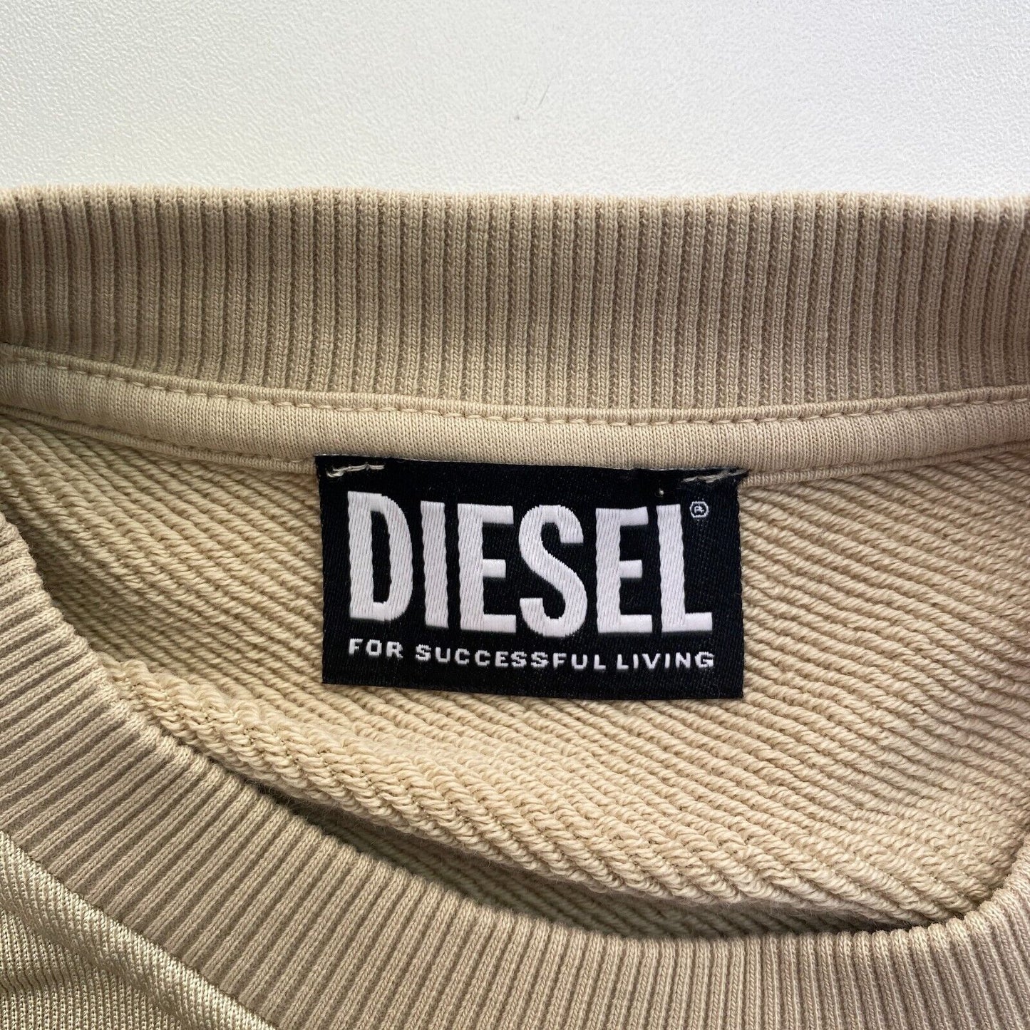 DIESEL Women Light Brown F-REGGY-E2 Crew Neck Sweater Jumper Size XS