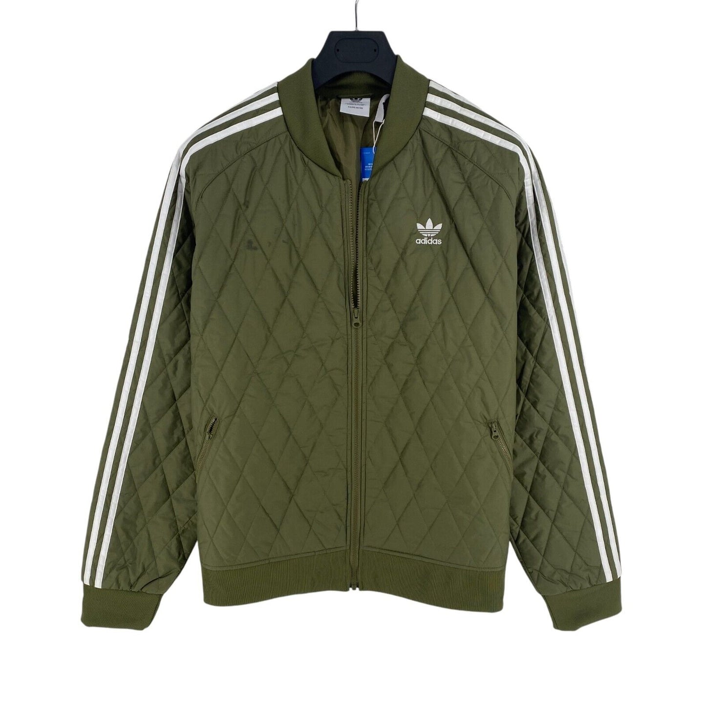 Adidas Men Green Quilted Bomber Jacket Coat Size XL