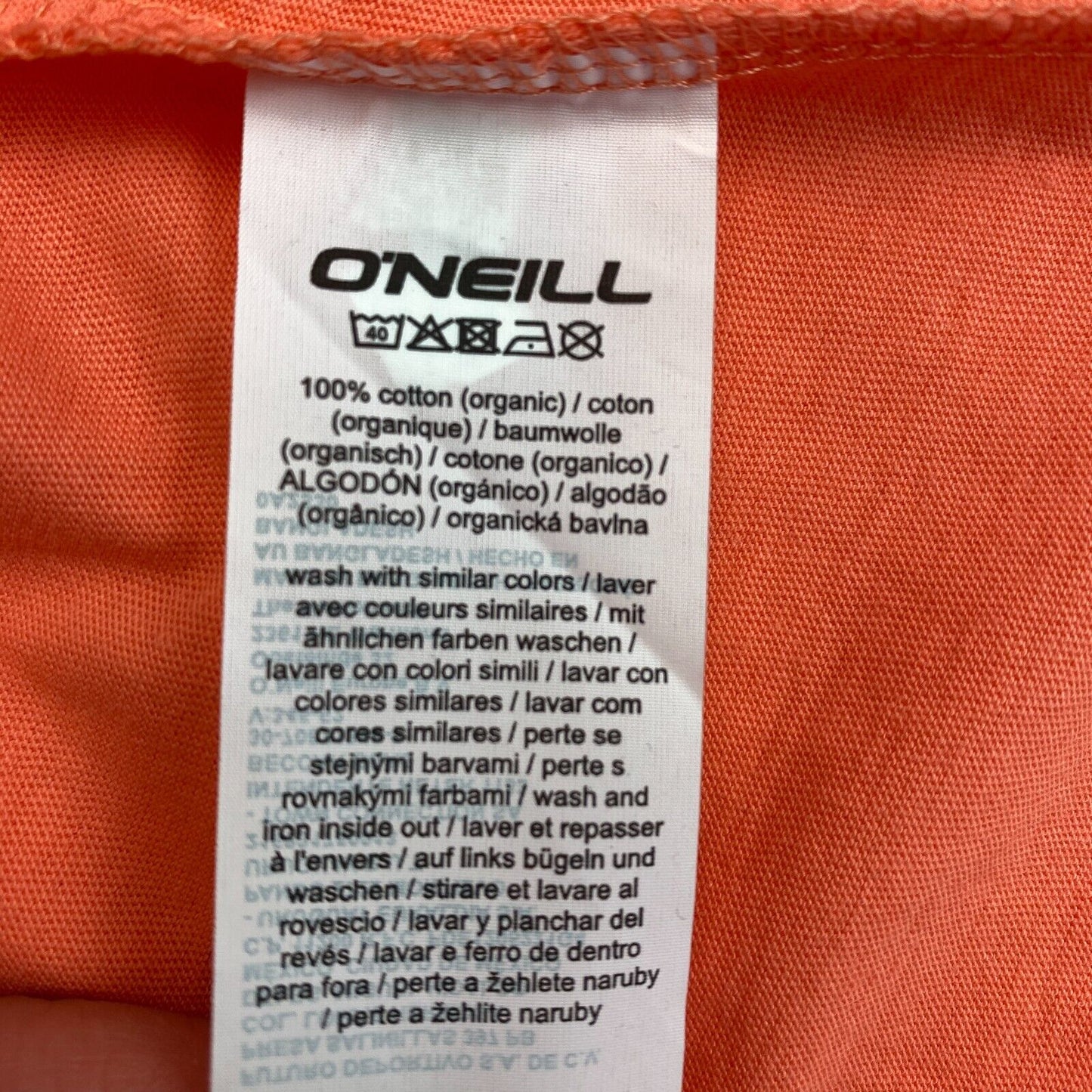 O`NEILL Men Orange Muir Crew Neck T Shirt Size 2XL XXL