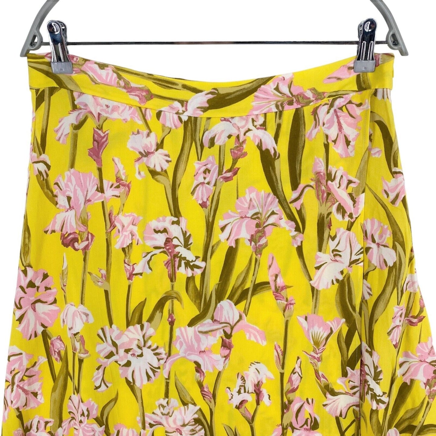 GANT Yellow Iris Print Wrap Skirt Size EU 42 UK 14 US 12