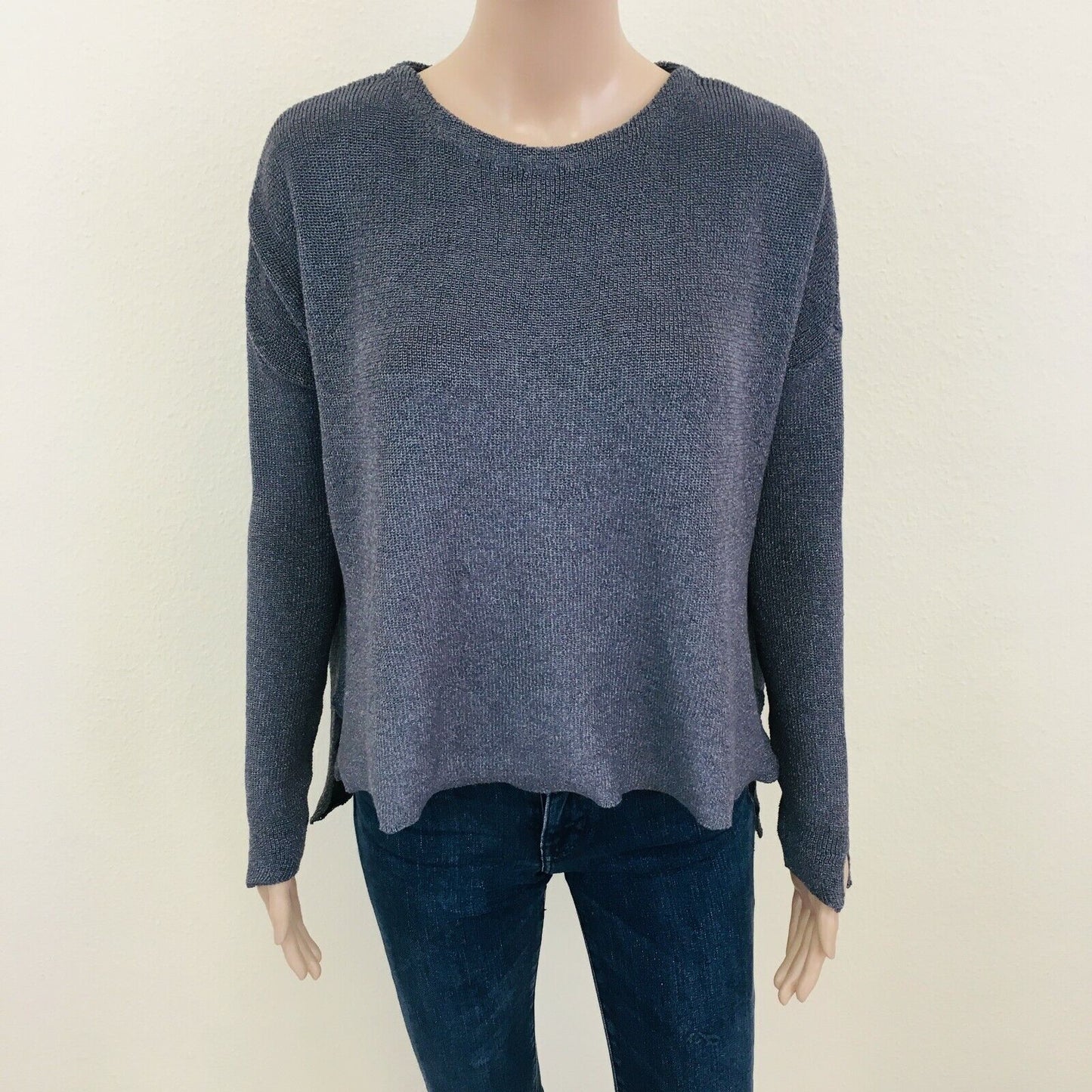 ZARA Oversized Metal Grey Viscose Blend Jumper Sweater Size S