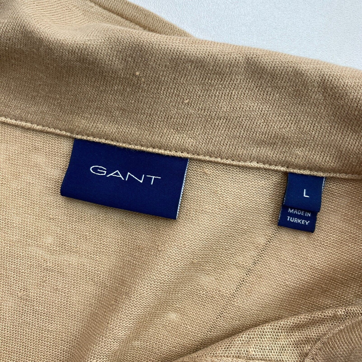 GANT Brown Linen Rugger Polo Shirt Size L