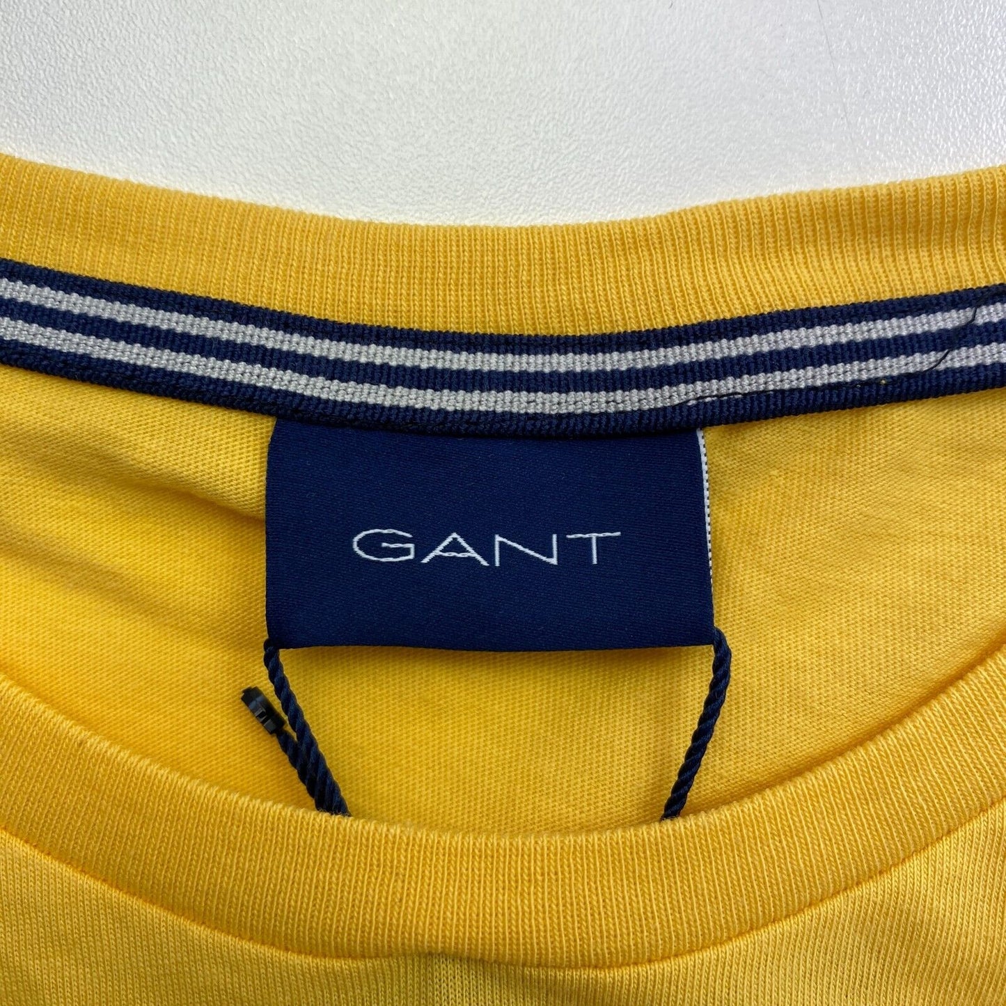 GANT Men Yellow Logo Crew Neck Short Sleeve T Shirt Size S