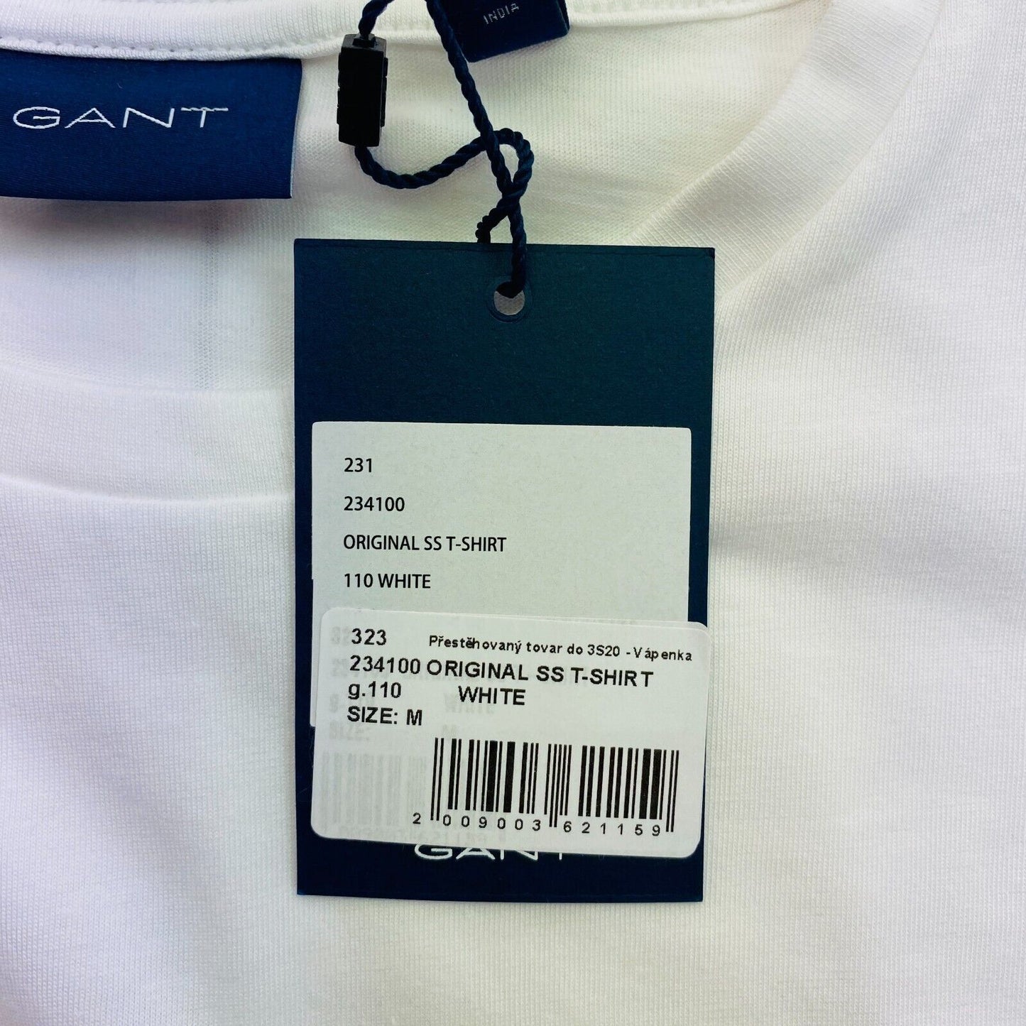 GANT Men White Original Crew Neck Short Sleeves T Shirt Size M