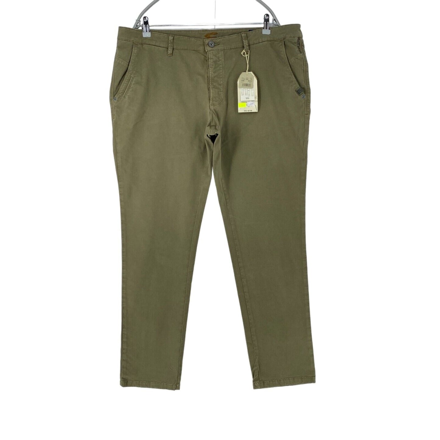 Camel Active MADISON Khaki Green Modern Slim Fit Chino Trousers W40 L32