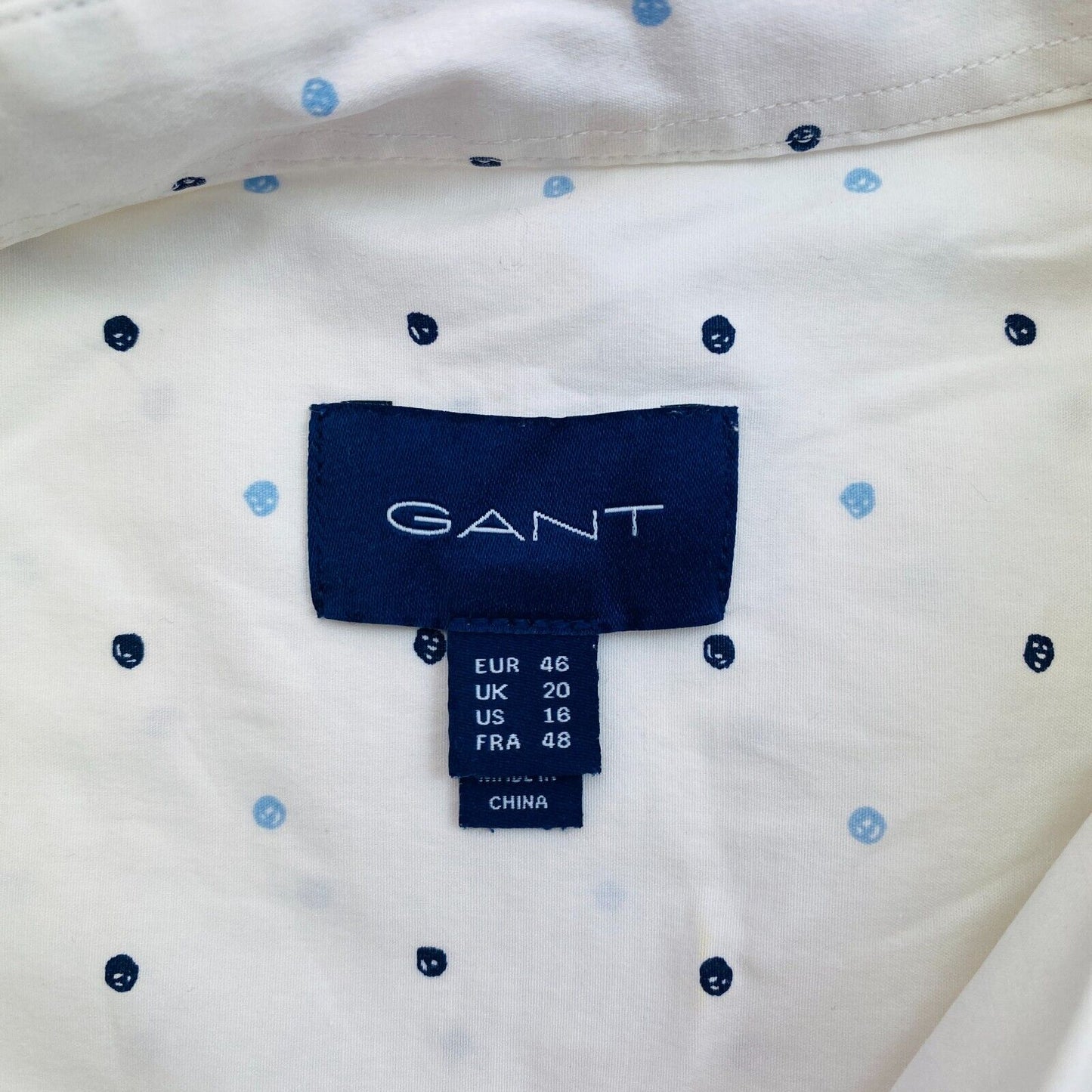 GANT Women White Polka Dot Long Sleeves Shirt Size EU 46 UK 20 US 16