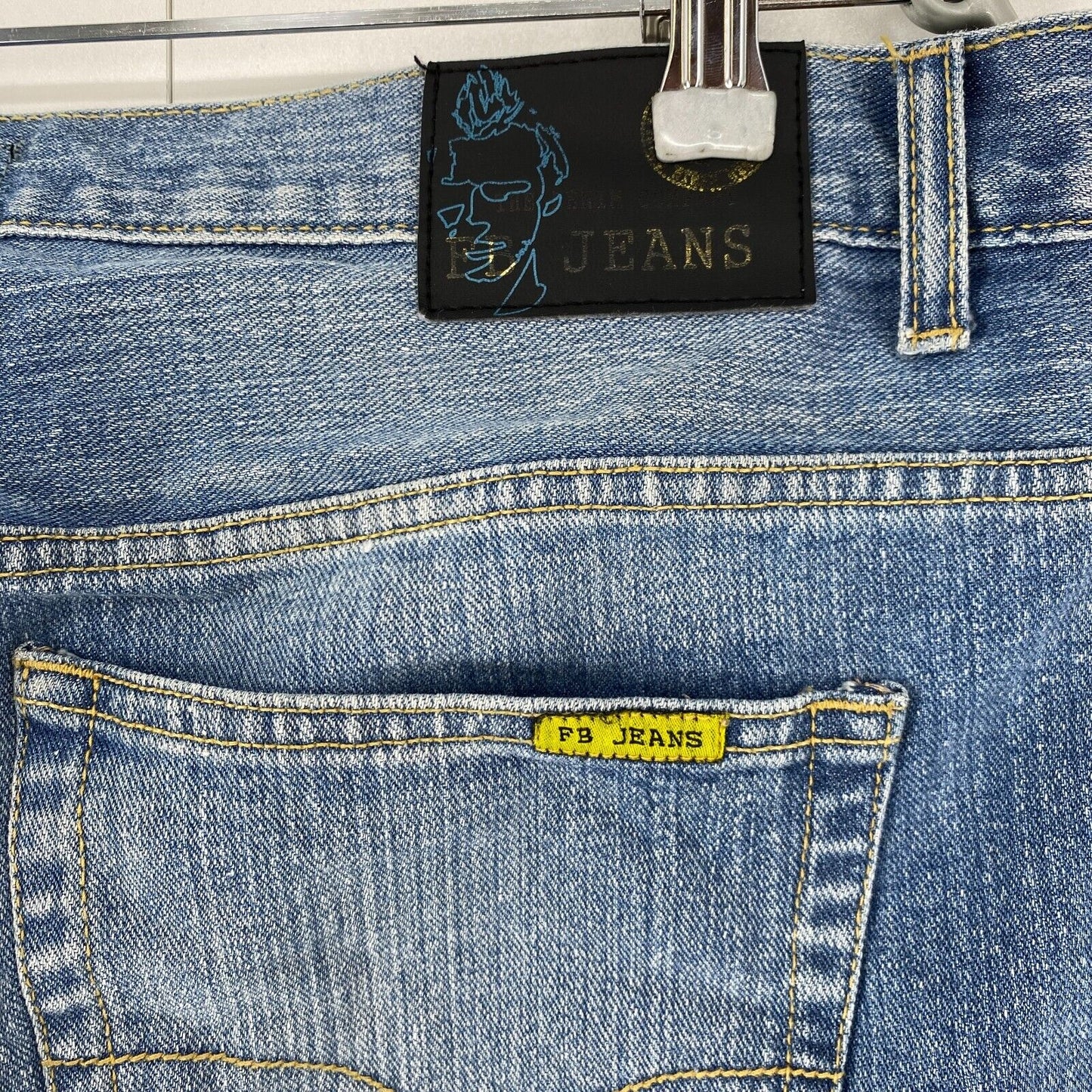 FB JEANS Blaue Retro-Jeans mit normaler gerader Passform, W38 L34