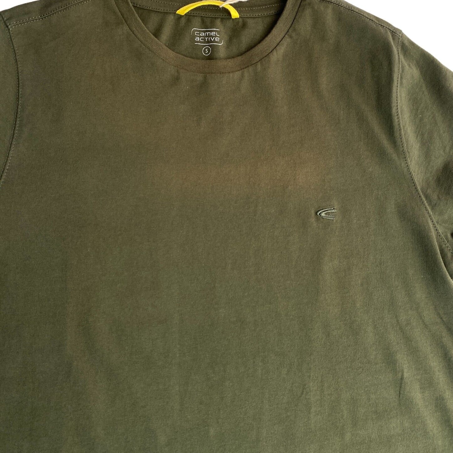 Camel Active Dark Green Solid Crew Neck T Shirt Top Size S