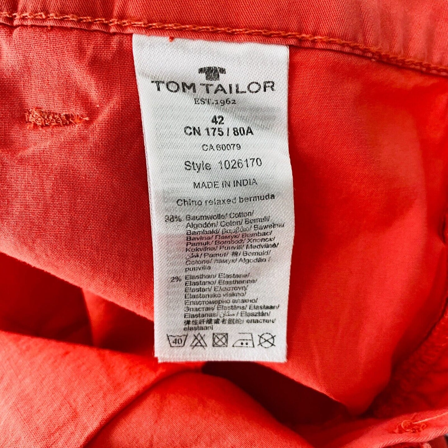 TOM TAILOR Women Red Relaxed Slim Fit Bermuda Shorts Size EUR 42 W34