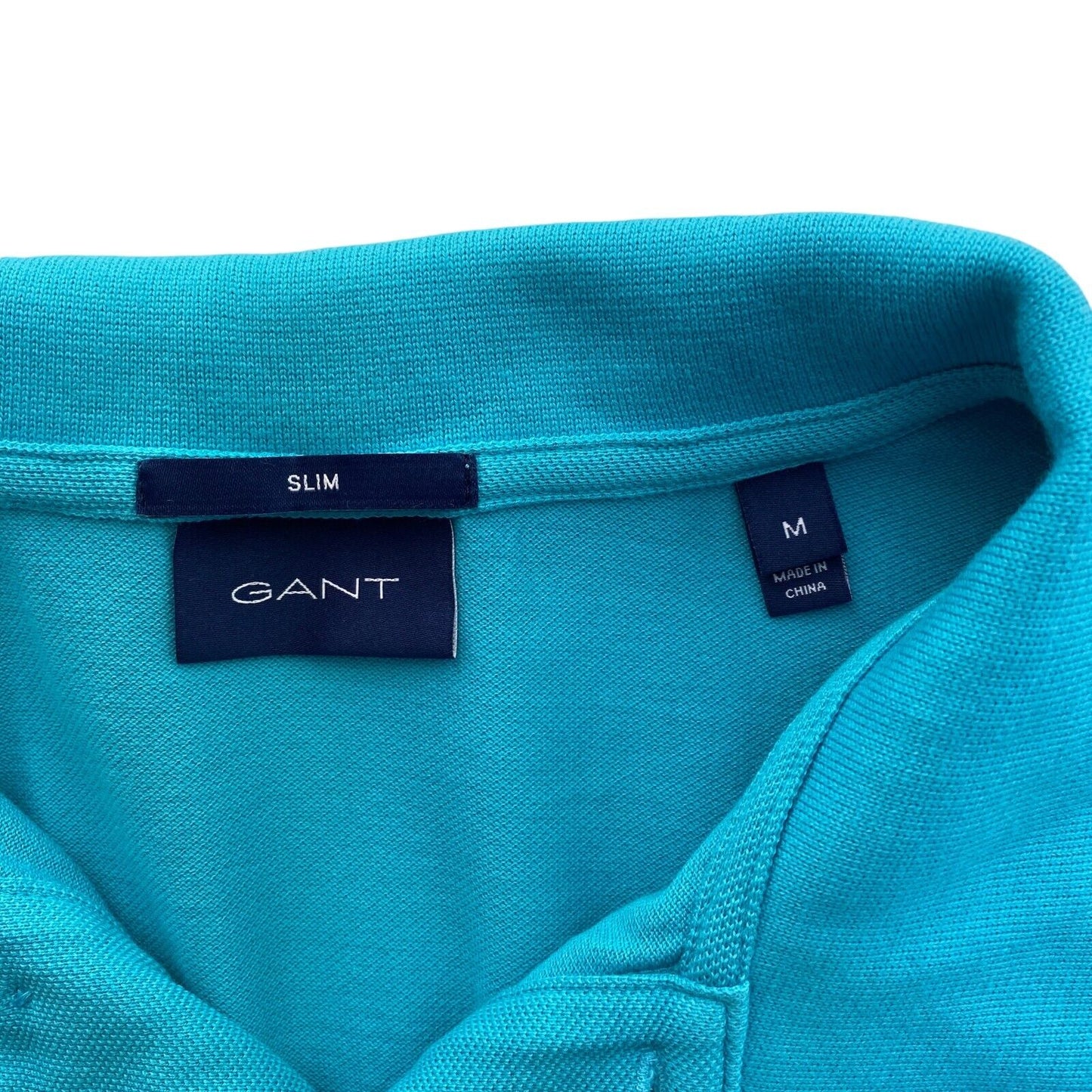 GANT Blue Original Slim Pique Rugger Polo Shirt Size M