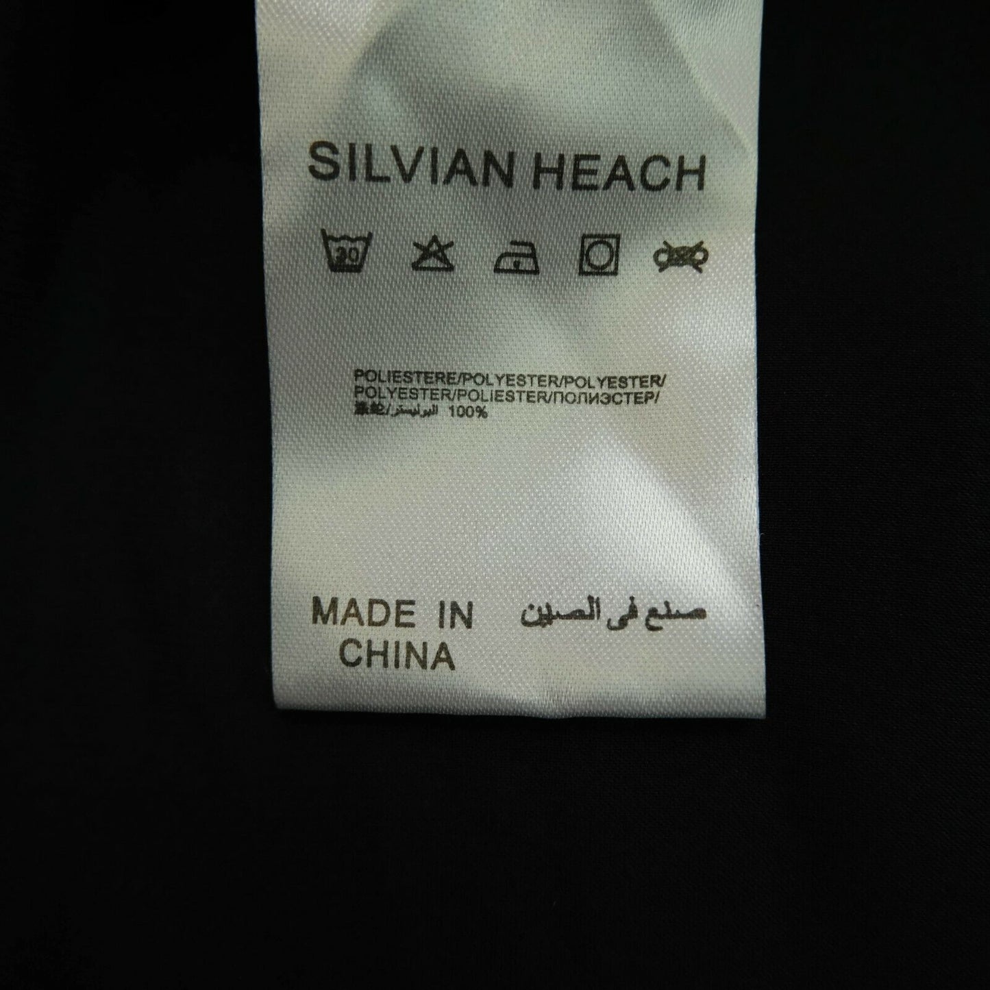 SILVIAN HEACH Robe plissée noire sans manches à col en V 100% soie Taille XS SL