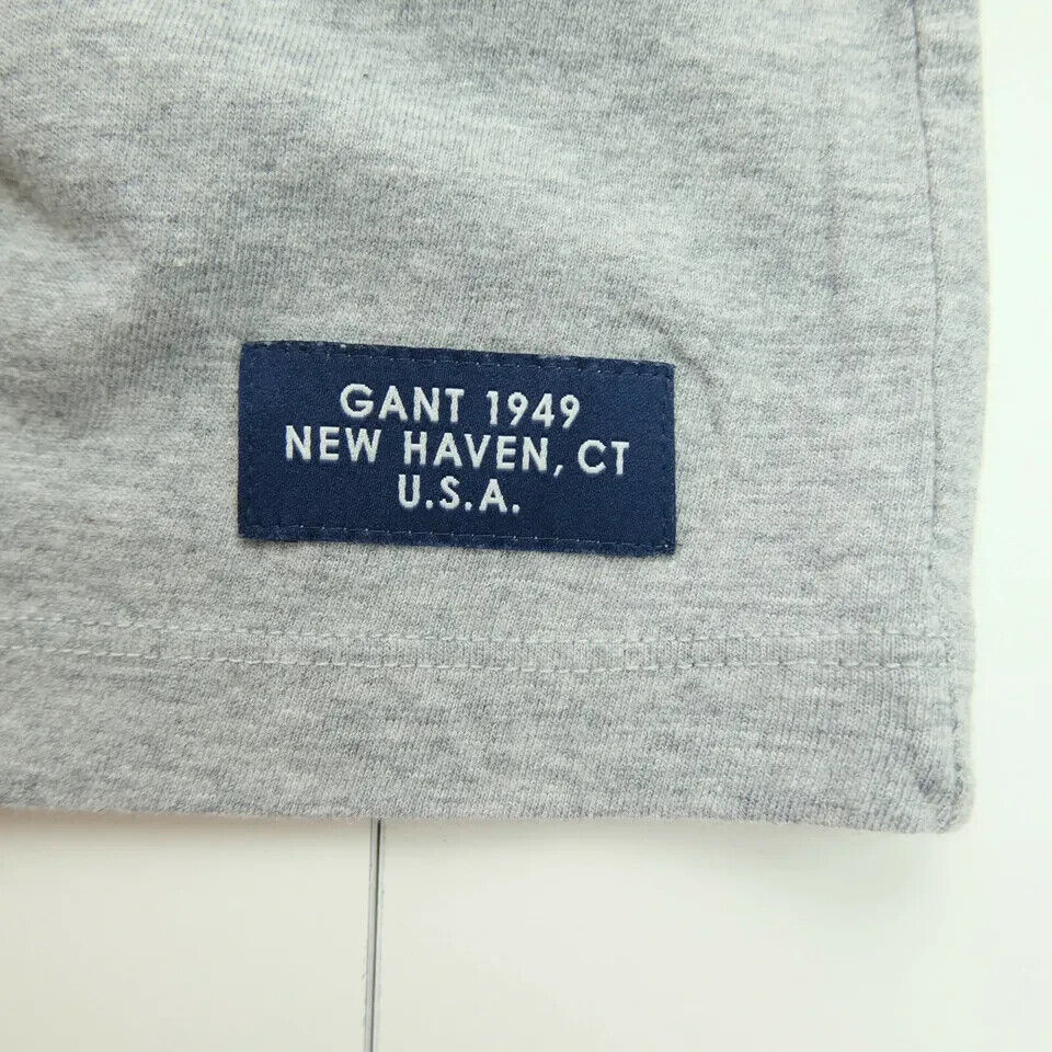 GANT Mens Dark Grey Striped Crew Neck Pocket T Shirt Size XL