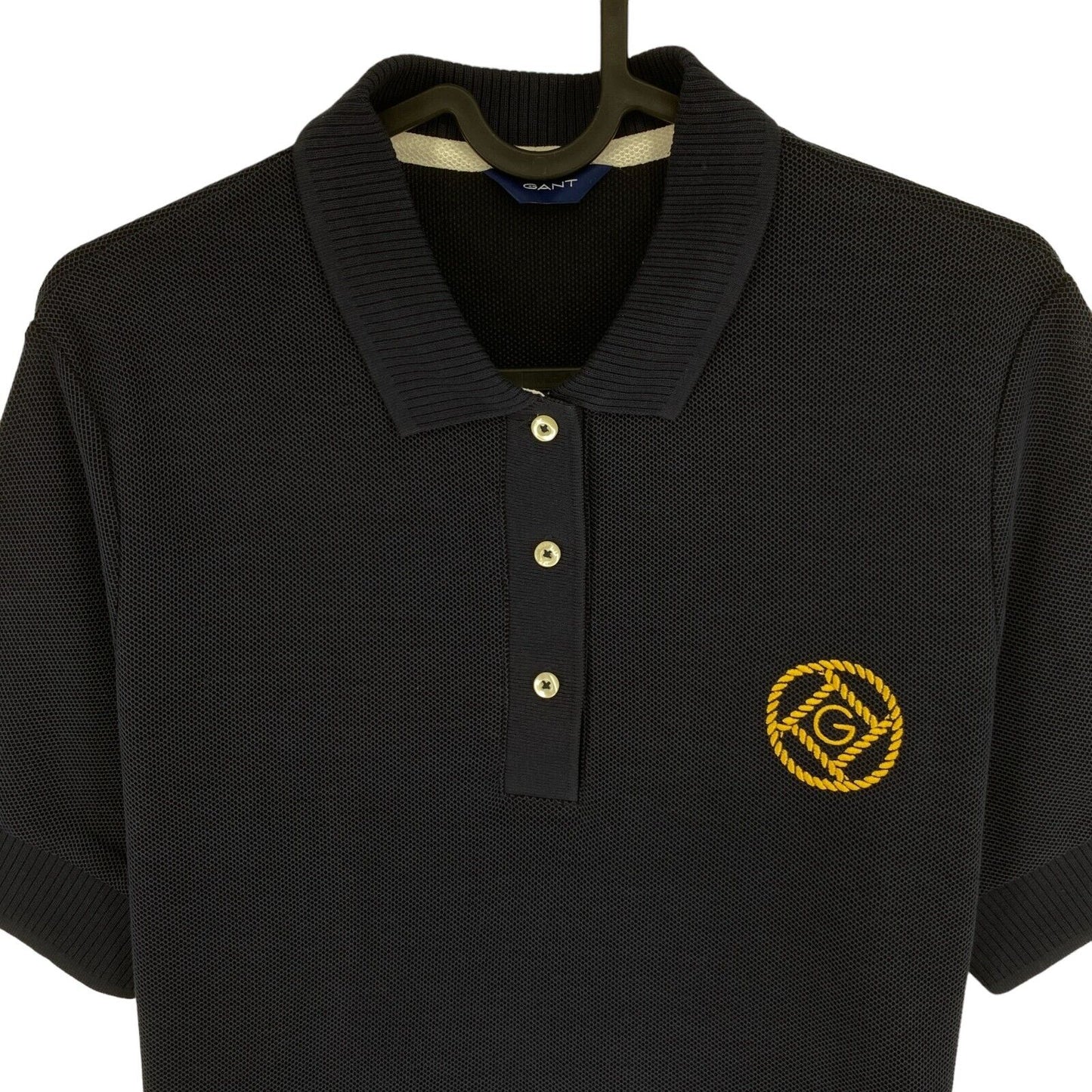 GANT – Poloshirt aus Piqué mit Seil-Symbol, Marineblau, Größe M