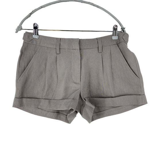 SNOB Women Grey Regular Fit Ramie Twill Shorts W29