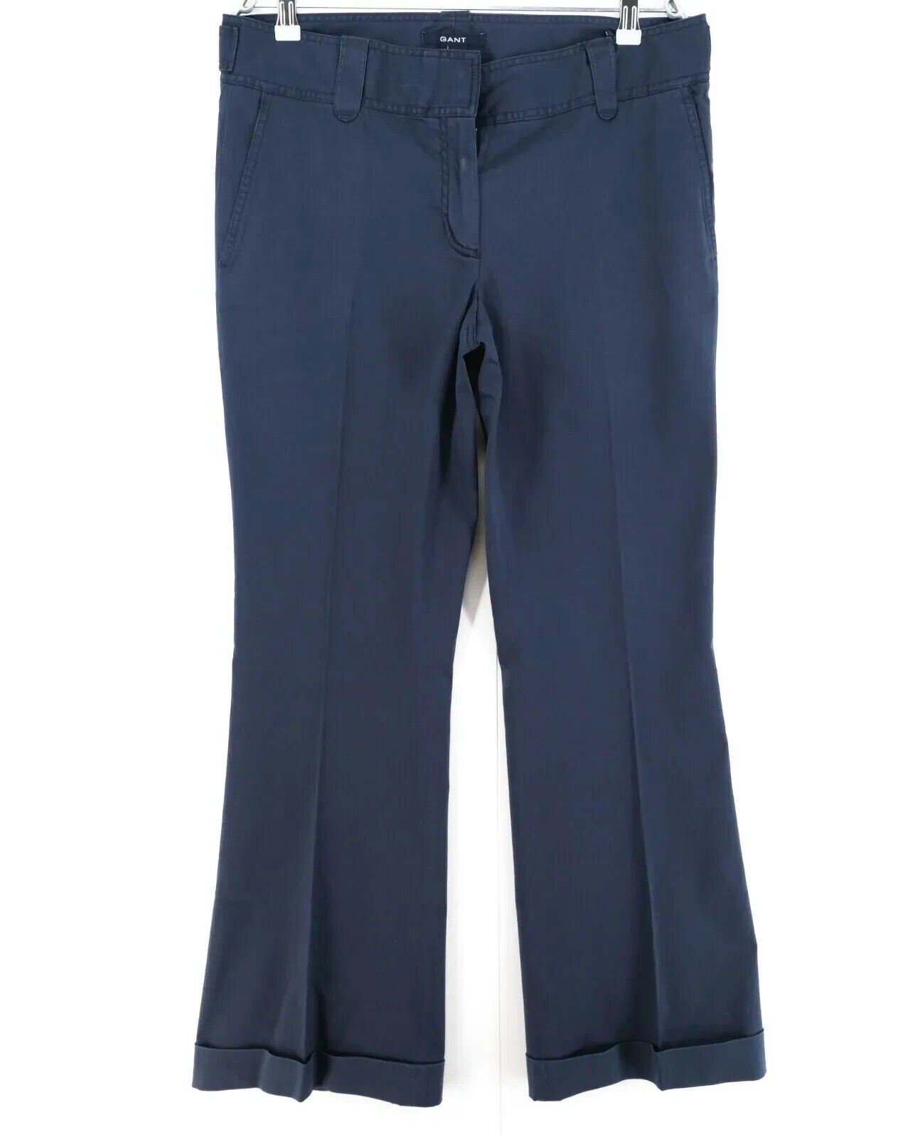 GANT Women Dark Blue Regular Wide Leg Fit Trousers Size EUR 34 UK 8 US 4 W28