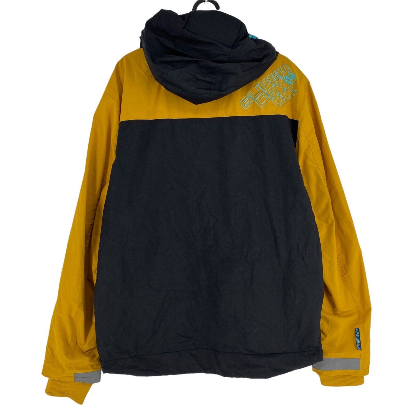 SUPERDRY THE ORIGINAL WINDATTACKER Yellow Black Hooded Jacket Size XL