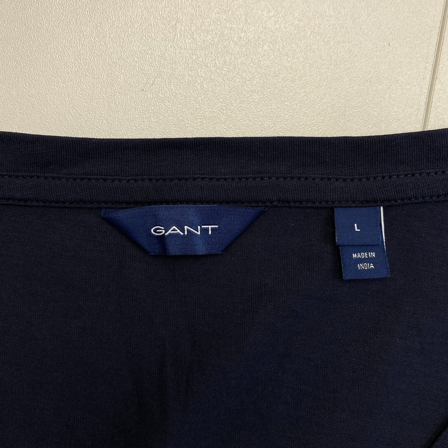 GANT Women Navy Blue Original V Neck Short Sleeves T Shirt Size L