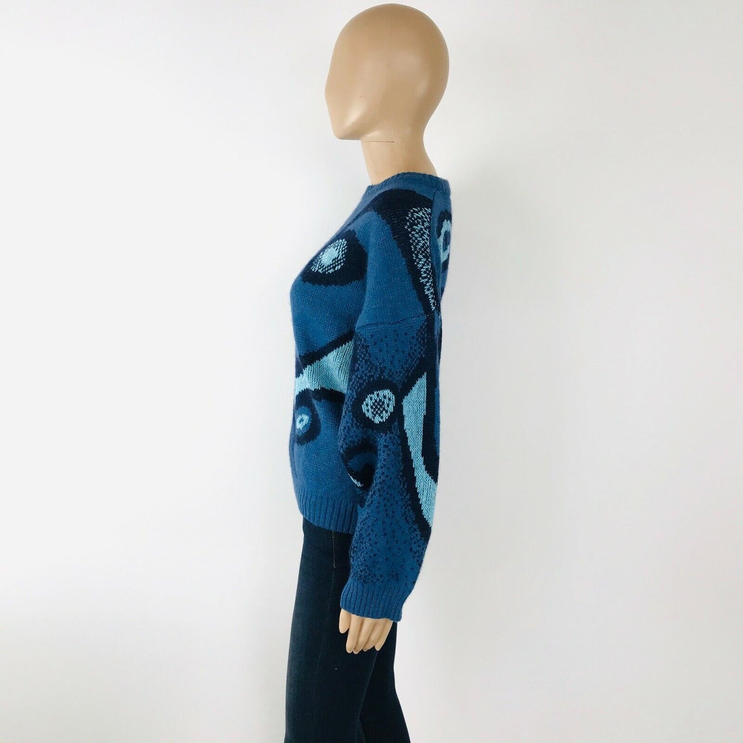 Cosby Vintage Retro 90s Lan Marcello Blue Jumper Sweater Size L