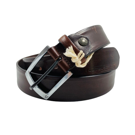 Camel Active Mens Dark Brown Classic Leather Belt Size L / 100 - 105 cm.