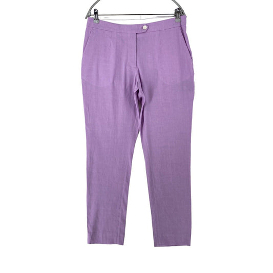 GANT Women Purple Slim Fit Linen Blend Dress Trousers EUR 40 UK 12 US 10 W32