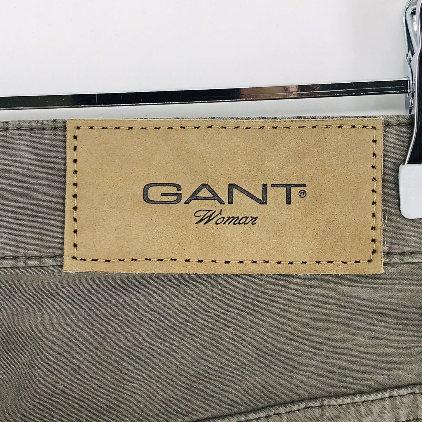 115 € GANT Femme Gris Stretch Regular Pantalon Chino Droit Pantalon W25 L34