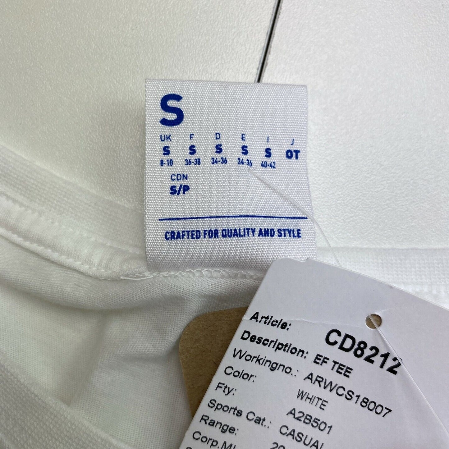 Reebok T-shirt à col rond avec logo blanc Taille S