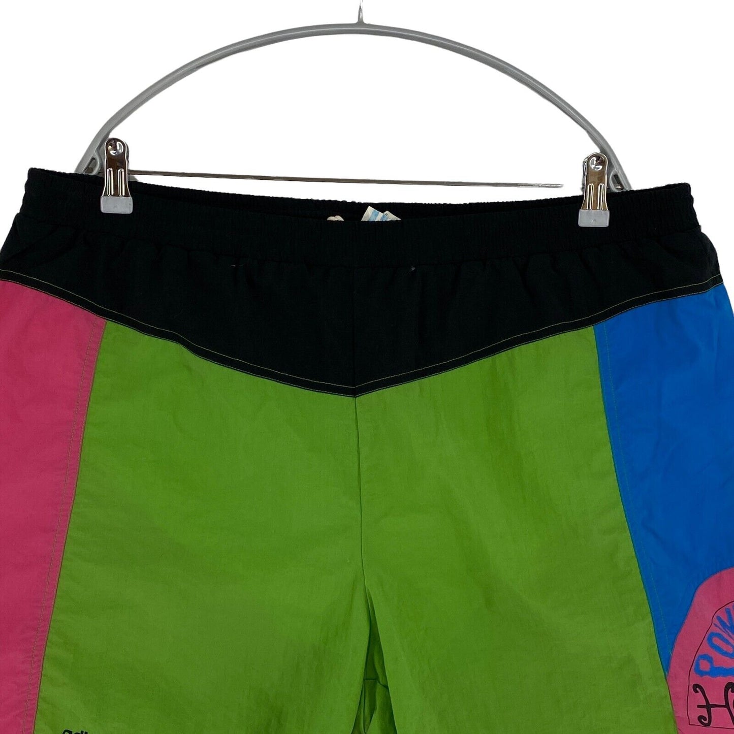 adidas Vintage Retro Colour Block Pink Green Blue Activewear Shorts Size L W36