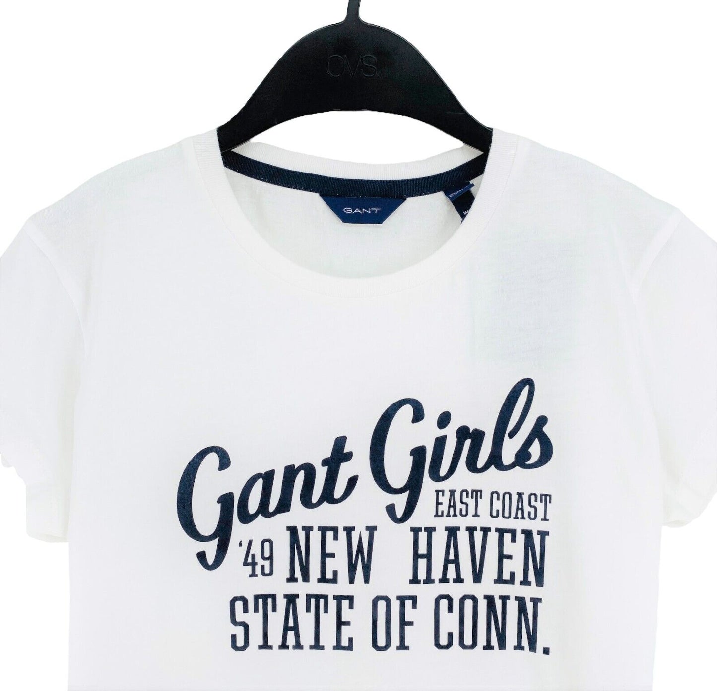 GANT Girls White Crew Neck T Shirt Size 9 - 10 Years 134/140 cm