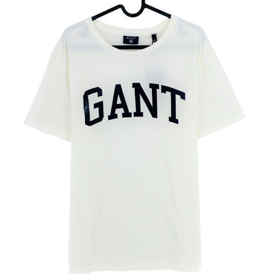 GANT White Graphic Crew Neck T-Shirt Size L