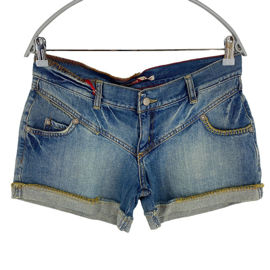 GOLDDIGGA Blaue Jeansshorts mit gerader Passform, 100 % Baumwolle, W31